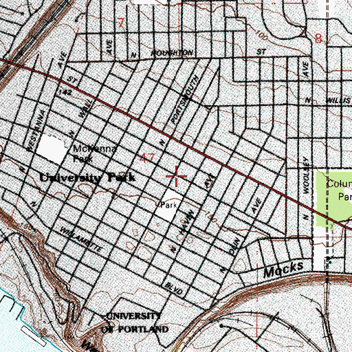 Topographic Map of Holy Cross Catholic School, OR
