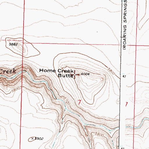 Topographic Map of Home Creek Butte, OR
