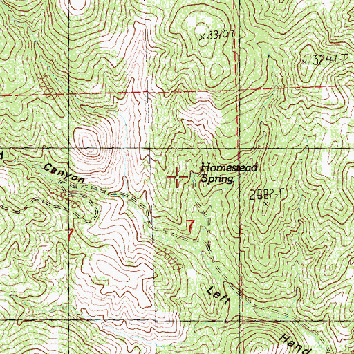 Topographic Map of Homestead Spring, OR