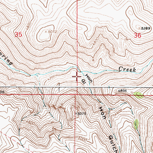 Topographic Map of Hon Gulch, OR