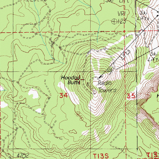 Topographic Map of Hoodoo Butte, OR