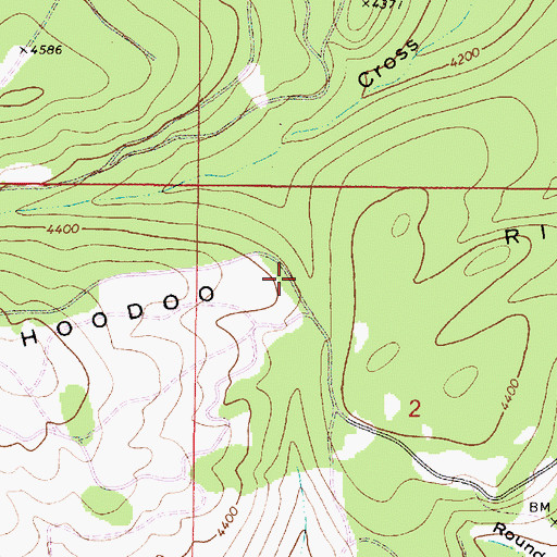 Topographic Map of Hoodoo Ridge, OR