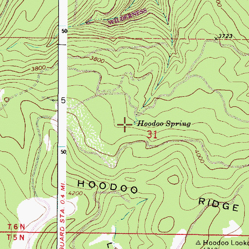 Topographic Map of Hoodoo Spring, OR