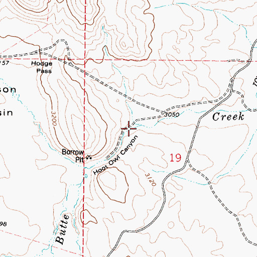 Topographic Map of Hoot Owl Canyon, OR