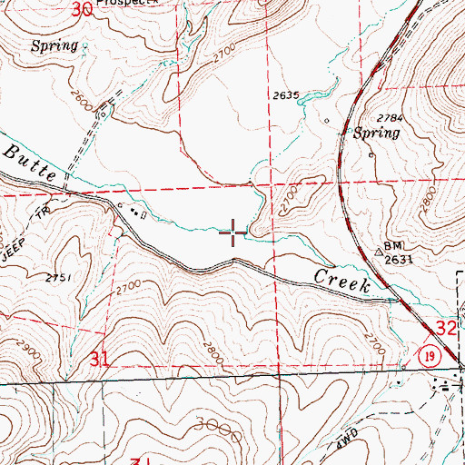 Topographic Map of Hoover Creek, OR