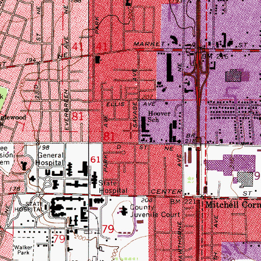 Topographic Map of Hoover Elementary School, OR