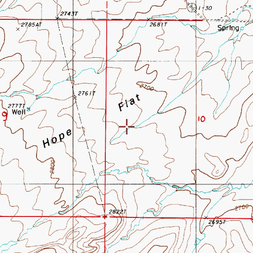 Topographic Map of Hope Flat, OR