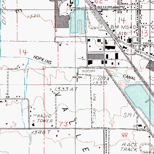 Topographic Map of Hopkins Canal, OR