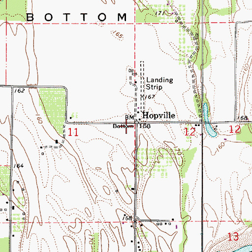 Topographic Map of Hopville, OR