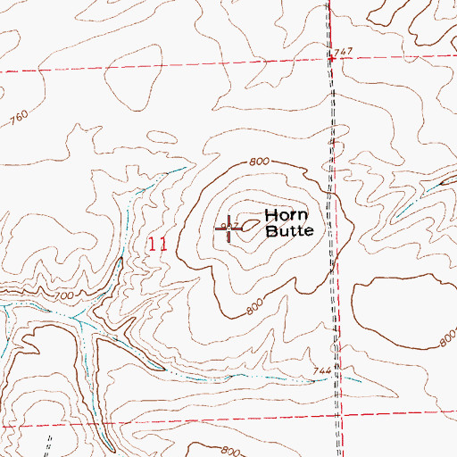 Topographic Map of Horn Butte, OR