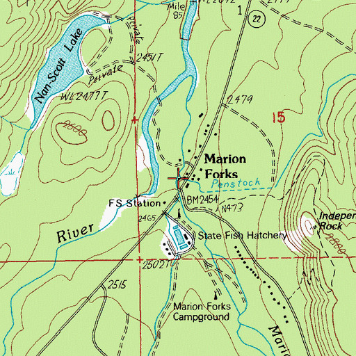 Topographic Map of Horn Creek, OR