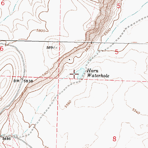 Topographic Map of Horn Waterhole, OR