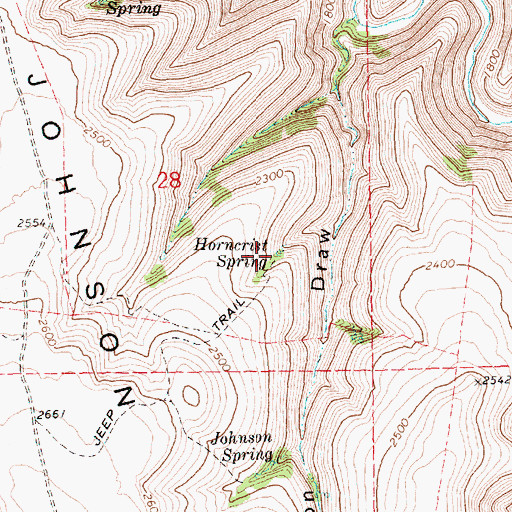 Topographic Map of Horncrist Spring, OR