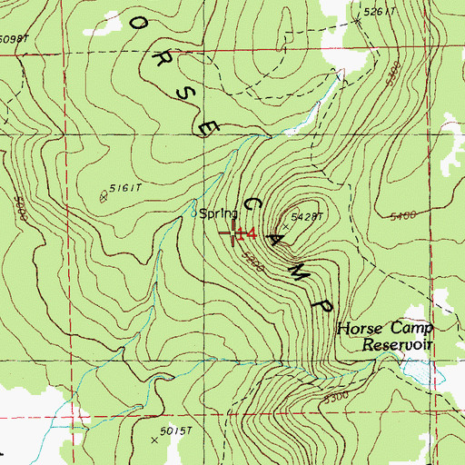 Topographic Map of Horse Camp Rim, OR