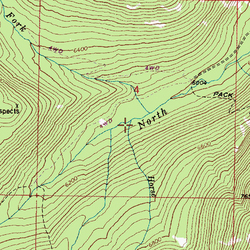 Topographic Map of Horse Creek, OR