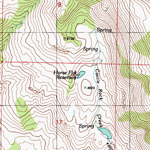 Topographic Map of Horse Flat Reservoir, OR