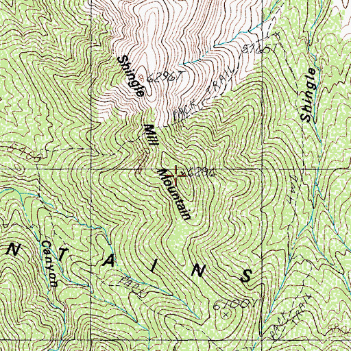 Topographic Map of Shingle Mill Mountain, AZ