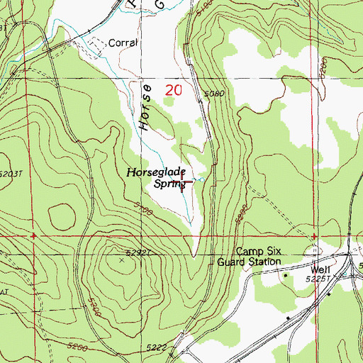 Topographic Map of Horse Glade, OR