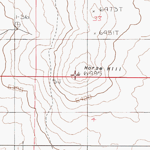 Topographic Map of Horse Hill, OR