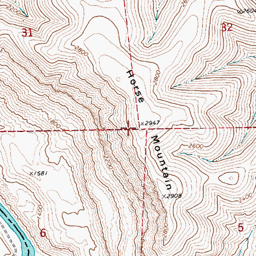 Topographic Map of Horse Mountain, OR