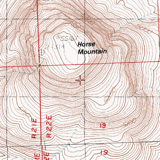 Topographic Map of Horse Mountain, OR