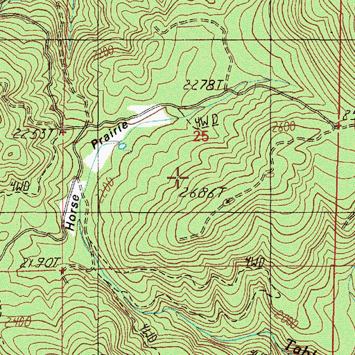Topographic Map of Horse Prairie, OR