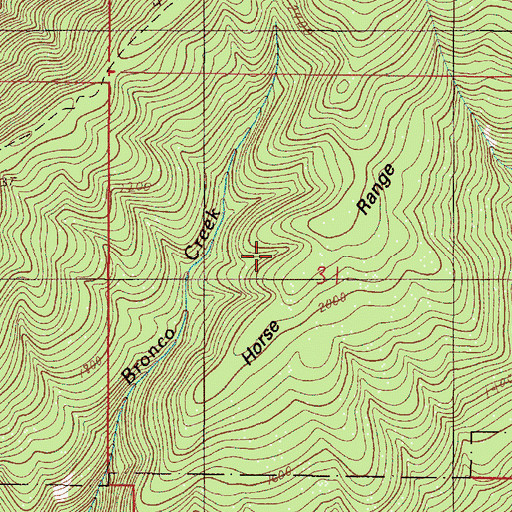 Topographic Map of Horse Range, OR