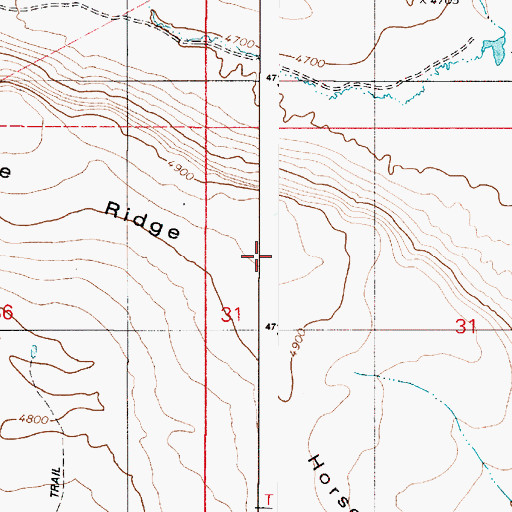Topographic Map of Horse Ridge, OR