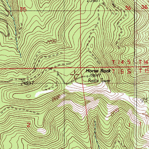Topographic Map of Horse Rock, OR