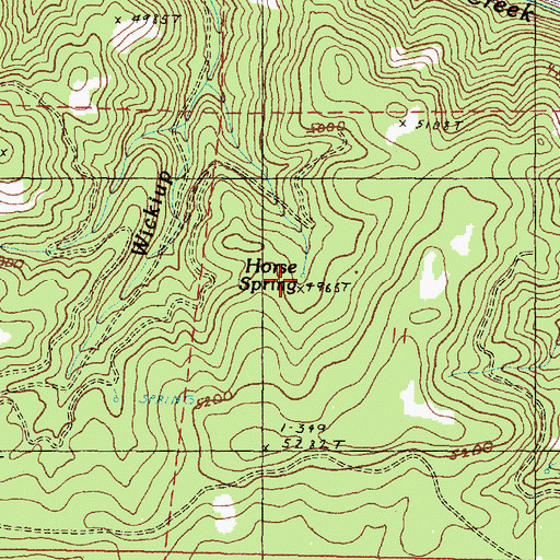 Topographic Map of Horse Spring, OR