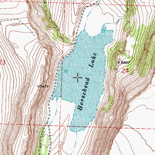 Topographic Map of Horsehead Lake, OR