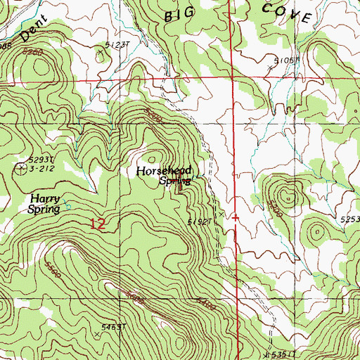 Topographic Map of Horsehead Spring, OR