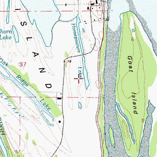 Topographic Map of Horsepasture Lake, OR