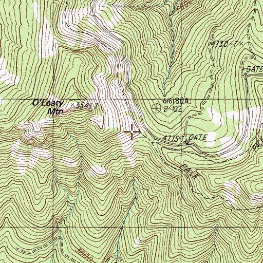 Topographic Map of Horsepasture Pass Shelter (historical), OR