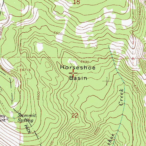 Topographic Map of Horseshoe Basin, OR