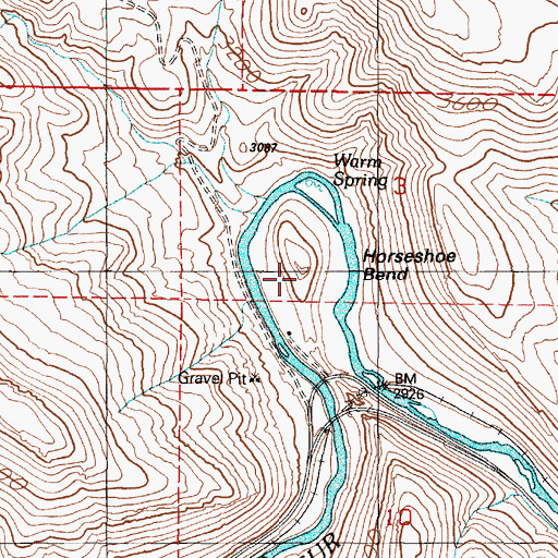 Topographic Map of Horseshoe Bend, OR