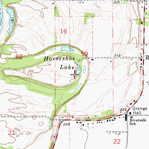 Topographic Map of Horseshoe Lake, OR