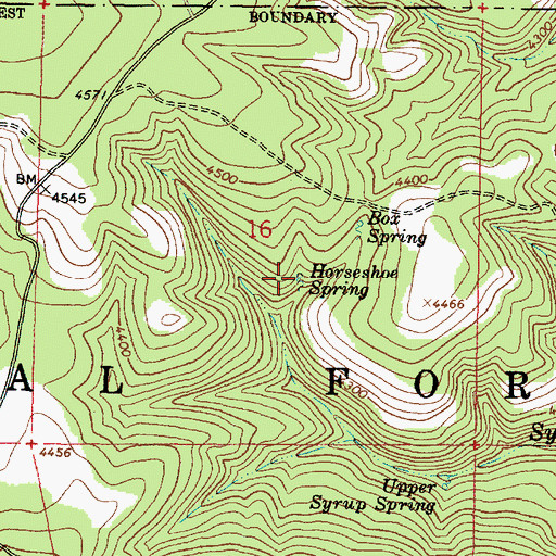 Topographic Map of Horseshoe Spring, OR
