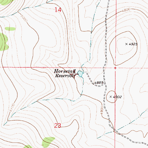 Topographic Map of Horsetail Reservoir, OR