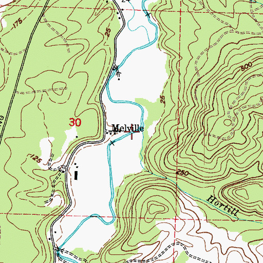 Topographic Map of Hortill Creek, OR