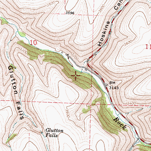Topographic Map of Hoskins Canyon, OR