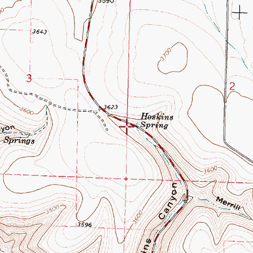 Topographic Map of Hoskins Spring, OR