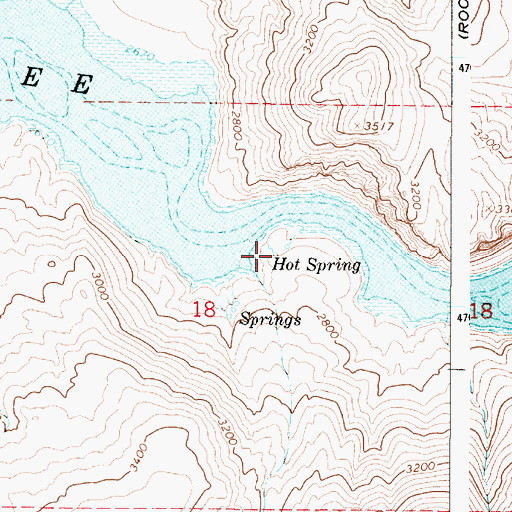 Topographic Map of Hot Spring, OR