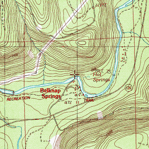 Topographic Map of Hot Spring, OR