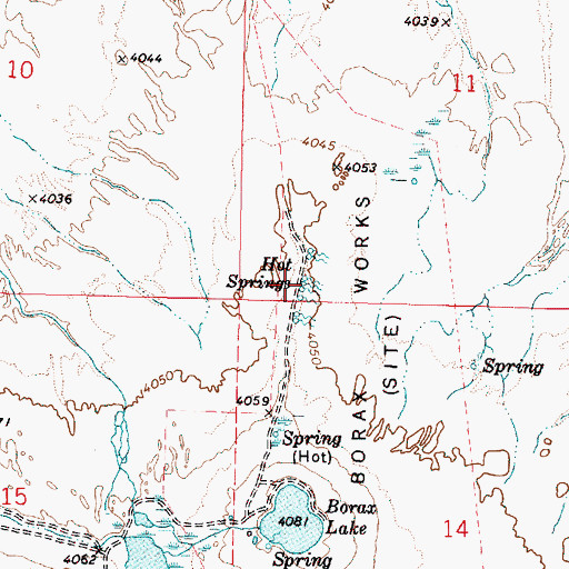 Topographic Map of Hot Springs, OR