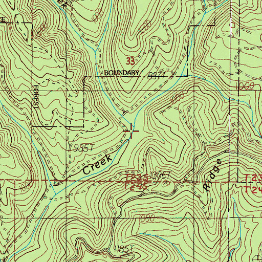 Topographic Map of Howell Creek, OR