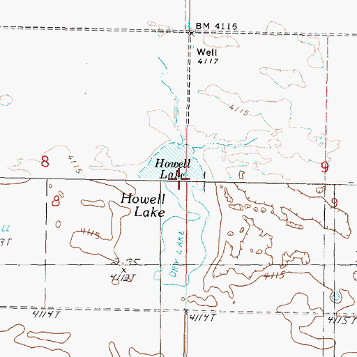 Topographic Map of Howell Lake, OR