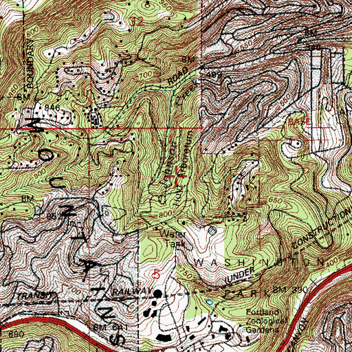 Topographic Map of Hoyt Arboretum, OR
