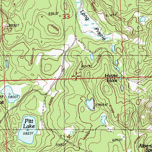 Topographic Map of Hoyts Hole, OR
