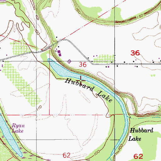Topographic Map of Hubbard Lake, OR